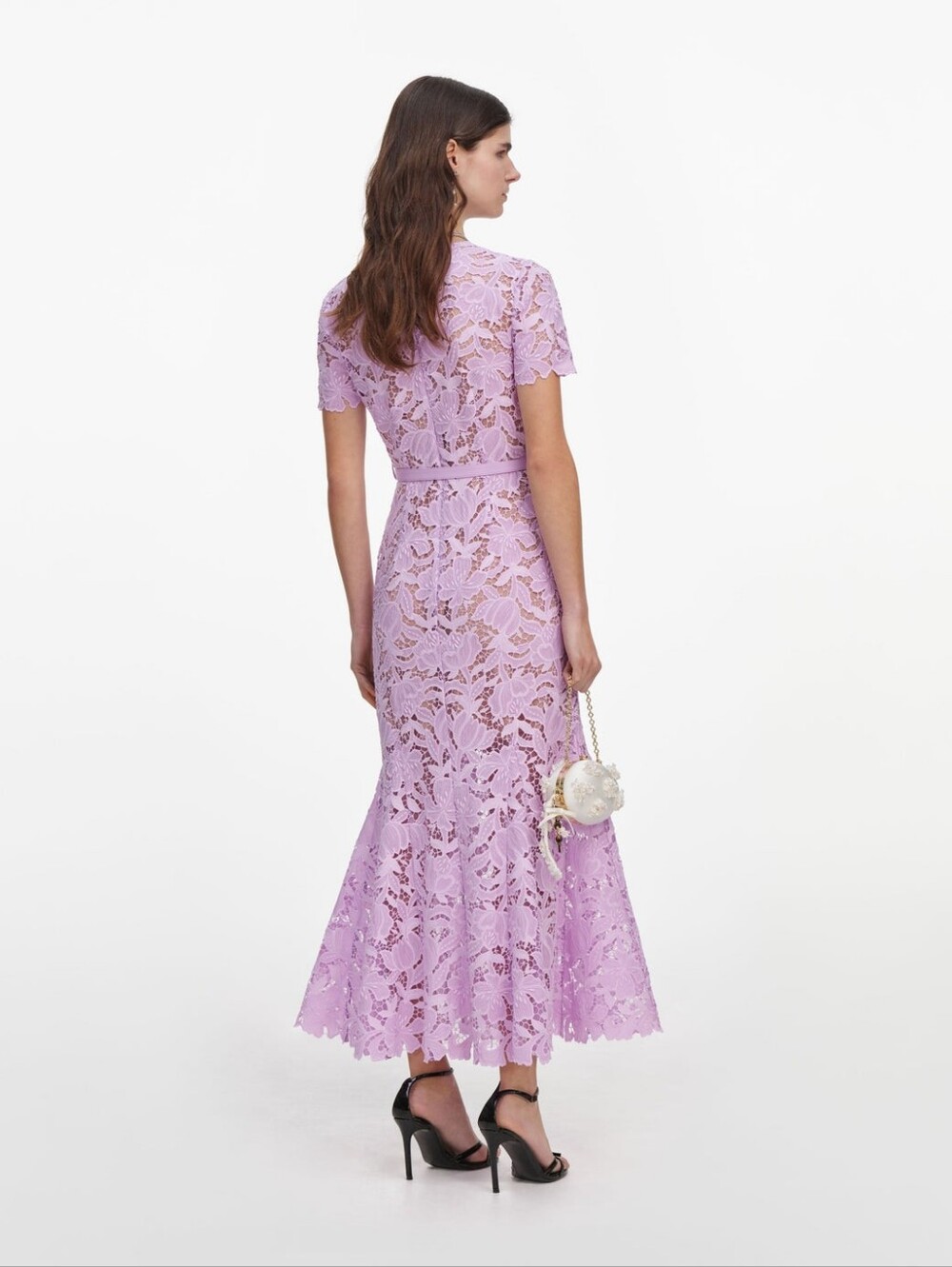 Self Portrait Lilac Lace Midi Dress - Picture 3 of 16